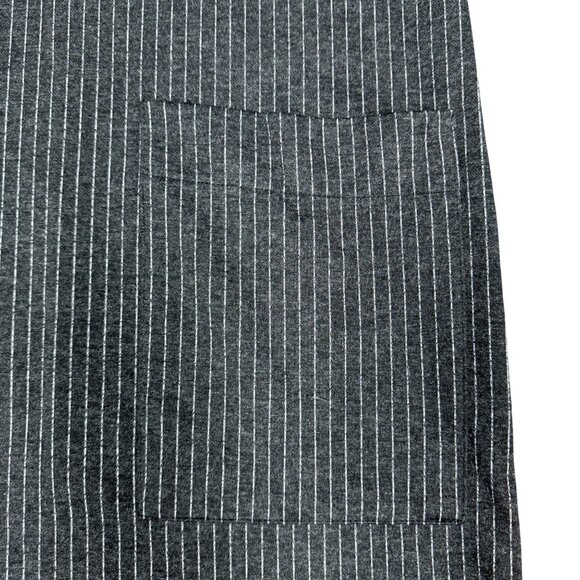EUC Women's ZARA Mock Neck Midi Shift Dress Charcoal/White Pinstripe | Size S - Picture 3 of 7
